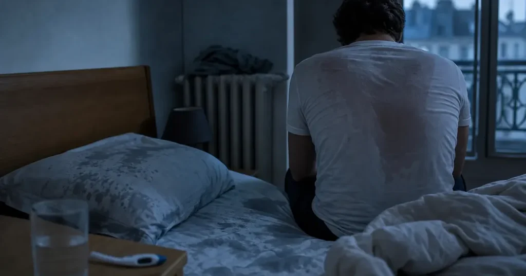 Draps trempés au réveil