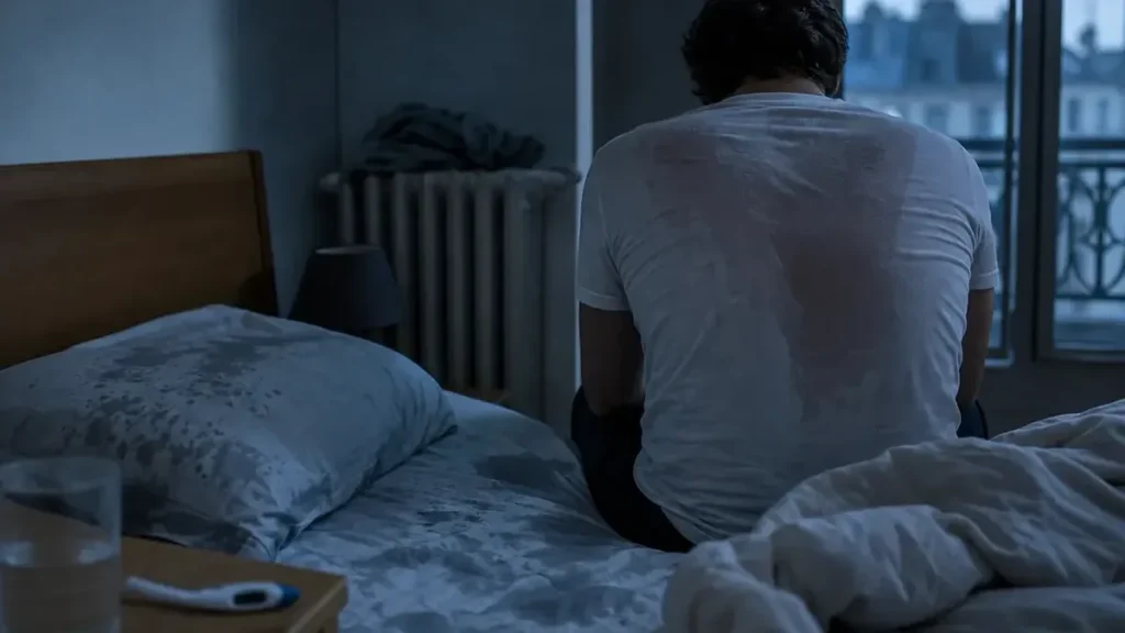 Draps trempés au réveil