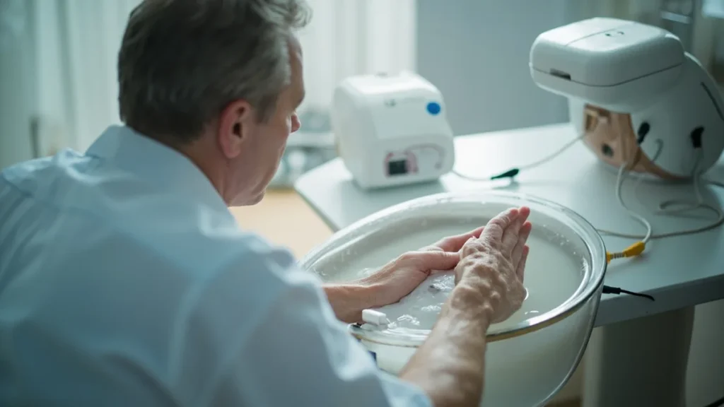 Iontophorèse pour l'hyperhidrose des mains et des pieds : traitement efficace de la transpiration excessive