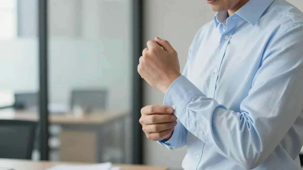 Homme bureau hyperhidrose stress transpiration